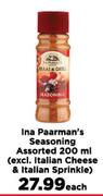 Ina Paarman's Seasoning Assorted (Excl. Italian Cheese & Italian Sprinkle)-200ml Each