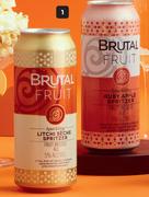 Brutal Fruit Ruby Apple Or Litchi Seche Spritzer Cans-24 x 500ml Per Case
