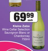 Kleine Zalze Wine Cellar Selection Sauvignon Blanc Or Chardonnay-750ml Each