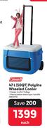 Coleman 47L 50QT Polylite Wheeled Cooler-Each