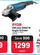 Ryobi 230mm 2000W Angle Grinder G-2000