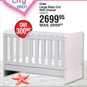 Ulale Large Baby Cot With Drawer