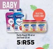 Purity Pouch 110ml Or 2nd Food 125ml-For 5