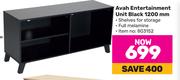 Avah Entertainment Unit Black 1200mm