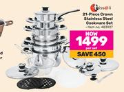 Tissolli 21 Piece Crown Stainless Steel Cookware Set-Per Set