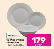 Mainstays 12 Piece White Dinner Set-Per Set