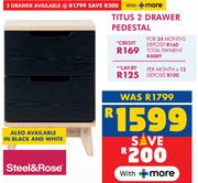 Steel & Rose Titus 3 Drawer Oedestal