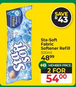 Sta-soft Fabric Softener Refill-For 2 x 500ml