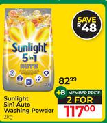 Sunlight 5 In 1 Auto Washing Powder-For 2 x 2kg