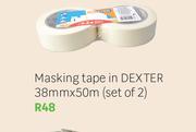 Masking Tape In Dexter-38mm X 50m(Set Of 2)