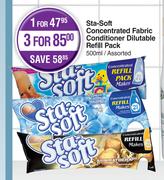 Sta-Soft Concentrated Fabric Conditioner Dilutable Refill Pack Assorted-For 1 x 500ml
