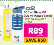 02 To Go 600ml Glass Or 700ml Plastic Bottle-Each