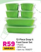 12 Piece Snap It Food Saver Set 