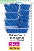 22 Piece Snap It Food Saver Set