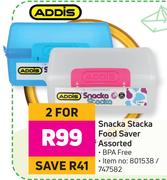 Addis Snacka Stacka Food Saver Assorted-For 2