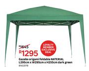 Naterial Gazebo Origami Foldable Dark Green-L 295cm x W 295cm x H 255cm 