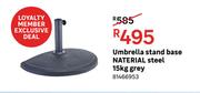 Naterial 15kg Umbrella Stand Base Steel Grey