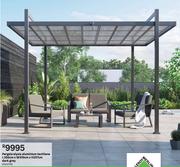 Pergola Elysia Aluminium Textilene Dark Grey-L 350cm x W 310cm x H 257cm