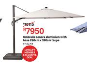 Umbrella Sonora Aluminium With Base Taupe-280cm x 390cm