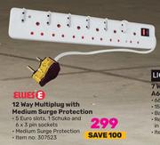 Ellies 12 Way Multiplug With Medium Surge Protection