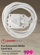 Power Worx 5m Extension White Cord 16A