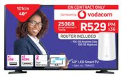 Samsung 40" (101cm) LED Smart TV-On 250GB Home Internet L Top Up