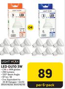 Lightworx LED GU10 3W-Per 6 Pack