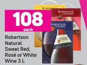 Robertson Natural Sweet Red, Rose Or White Wine-3L Each