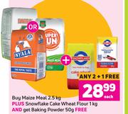 Maize Meal 2.5Kg Plus Snowflake Cake Wheat Flour 1Kg & Bakiing Powder 50g Free-Each