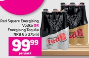 Red Square Energising Vodka Or Energising Tequila NRB 6 x 275ml- Per Pack