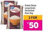 Great Value Long Grain Parboiled Rice 2Kg- For 2