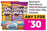 Baumann's Marie Biscuit 150g Or Willards Cheas Naks 135g- For Any 3