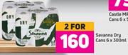 Savanna Dry Cans 6 x 300ml- For 2