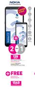 2 x Nokia C2 4G Smartphone-On Red Flexi 125 + On Promo 65