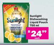 Sunlight Dishwashing Liquid Pouch-750ml Each
