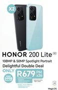 2 x Honor 200 Lite Smartphone-On 1.4GB Red Core More Data