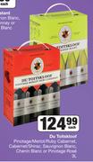 Du Toitskloof Pinotage/ Merlot/Ruby Cabernet-3Ltr Each