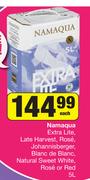 Namaqua Extra Lite, Late Harvest, Johannisberger, Blanc De Blanc, Natural Sweet White/Rose/Red-5L EA