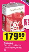 Namaqua Smooth Dry Red Or Johannisberger Red-5Ltr Each 