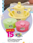 Baby Care 2 Pack Formula Dispenser Or 5 Piece Feeding Set-Per Set