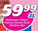 Robertson Winery Natural Sweet Rose Slimline Box-3L