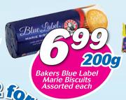 Bakers Blue Label Marie Biscuits Assorted-200g Each