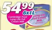 Cambridge Food Long Life Full Cream Milk-6x1L
