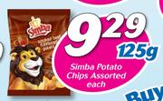 Simba Potato Chips Assorted-125g Each
