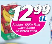 Rhodes 100% Fruit Juice Blend Assorted-1L Each