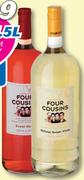 Four Cousins Sweet Or Dry Red/White/Rose Wine-1.5Ltr Each