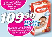 Huggies Dry Comfort Disposable Nappies Assorted-44/50/58/66's Each