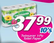 Twinsaver 1 Ply Toilet Paper-10's