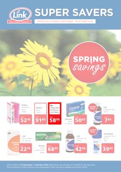 Link Pharmacy : Spring Savings (26 Sep - 14 Oct 2016), page 1