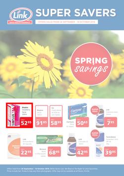 Link Pharmacy : Spring Savings (26 Sep - 14 Oct 2016), page 1